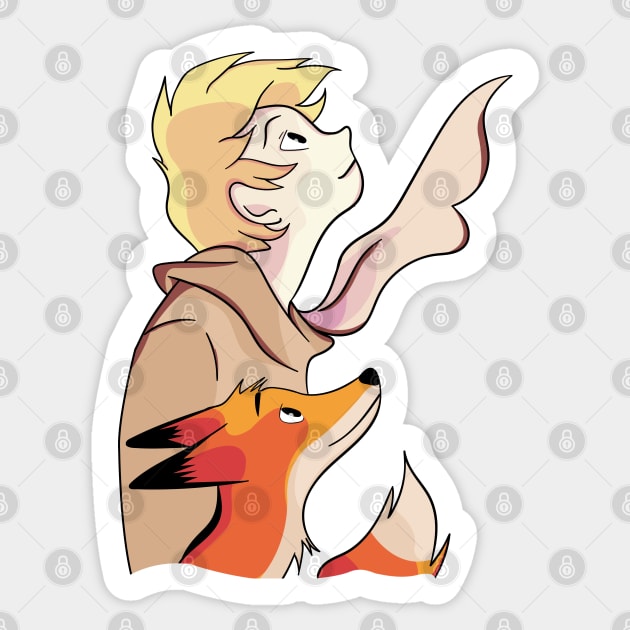 Little Boy And The Fox Fanart Book Illustration Sticker by Mandra